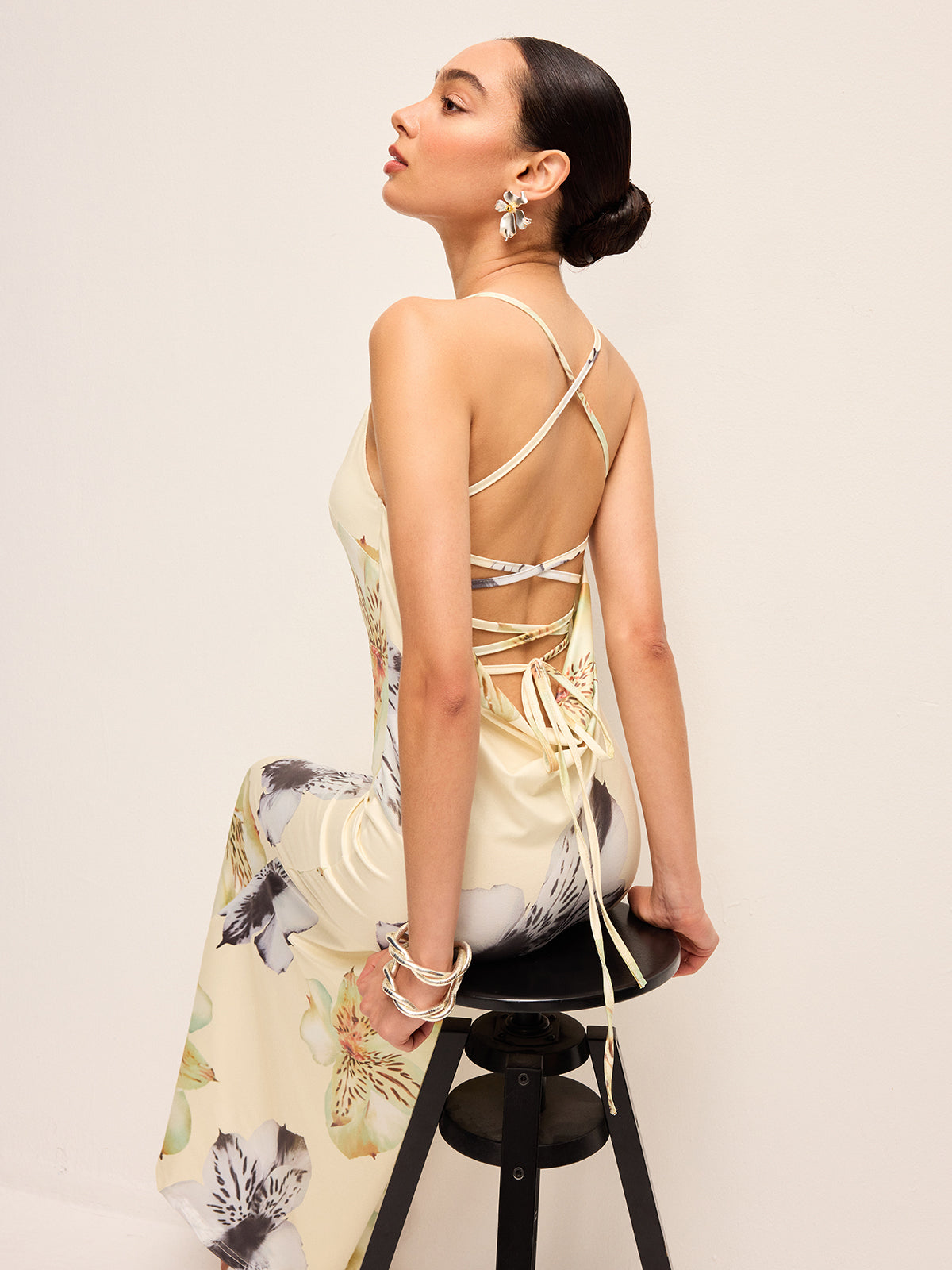 Floral Backless Cami Maxi Dress — Svelte Chic