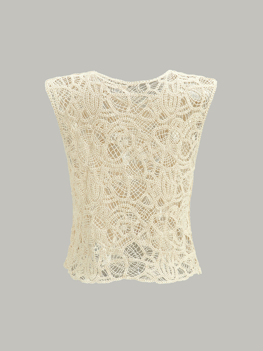 Lace Embroidered Cutout Knit Vest — Svelte Chic