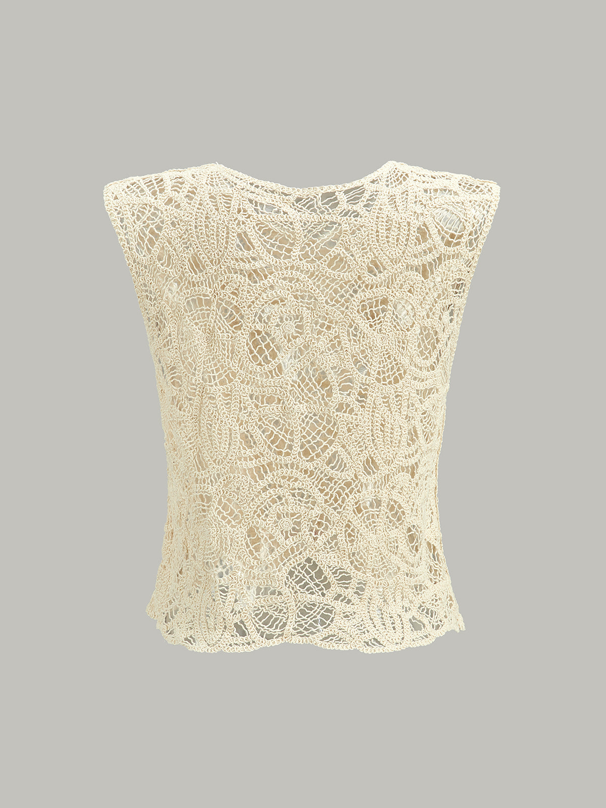 Lace Embroidered Cutout Knit Vest — Svelte Chic