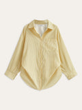 Striped Pocket Shirt in Yellow — Svelte Chic