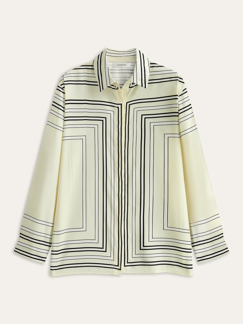 Striped Long Sleeve Shirt in Off-White — Svelte Chic