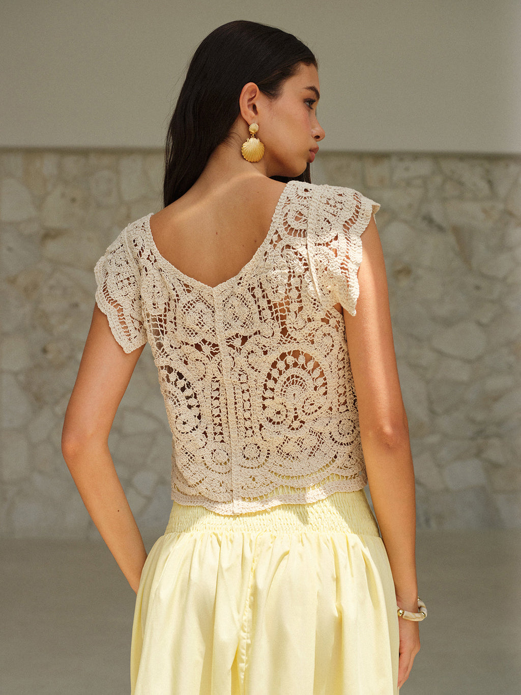 Ruffle Collar Cotton Top — Svelte Chic