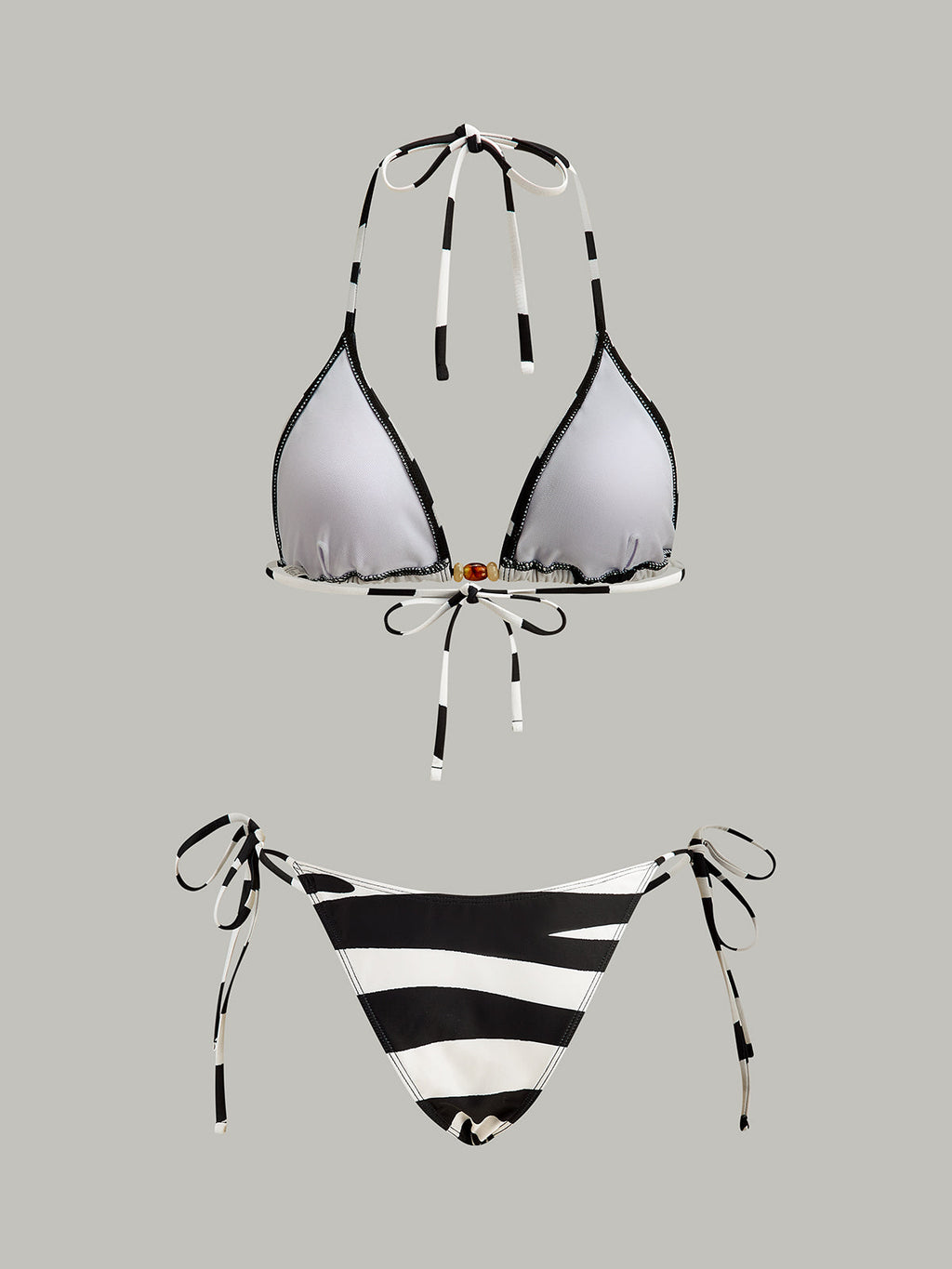 Striped Halter Bikini Set — Svelte Chic