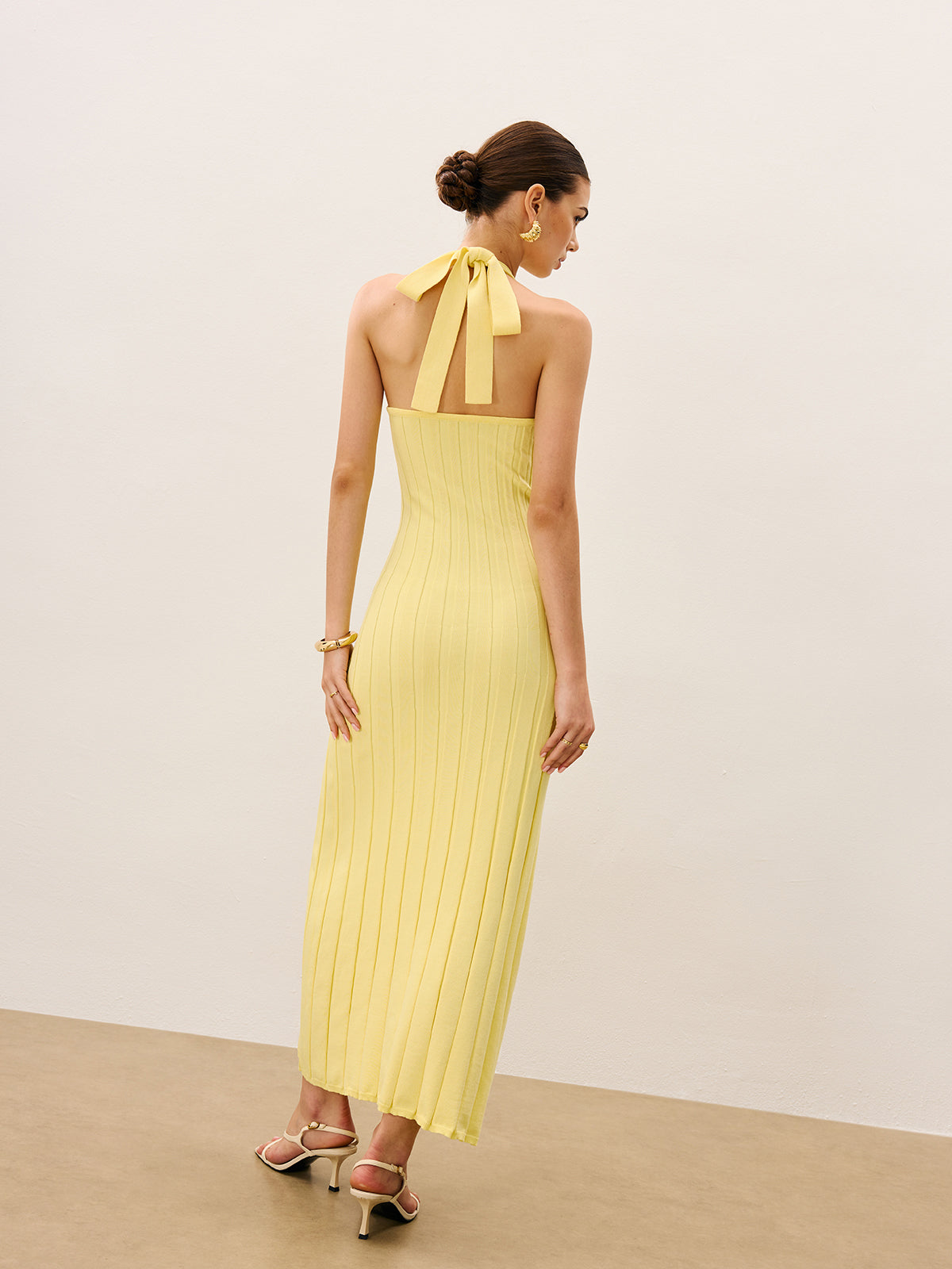 Halter Ribbed Knit Maxi Dress — Svelte Chic