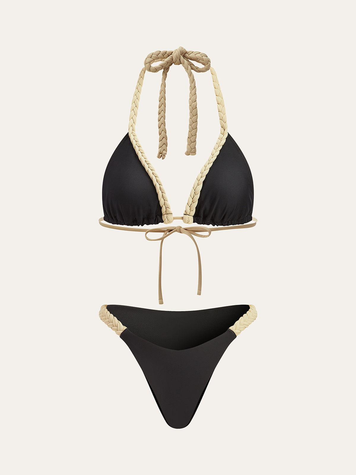Braided Strap Bikini Set in Black — Svelte Chic
