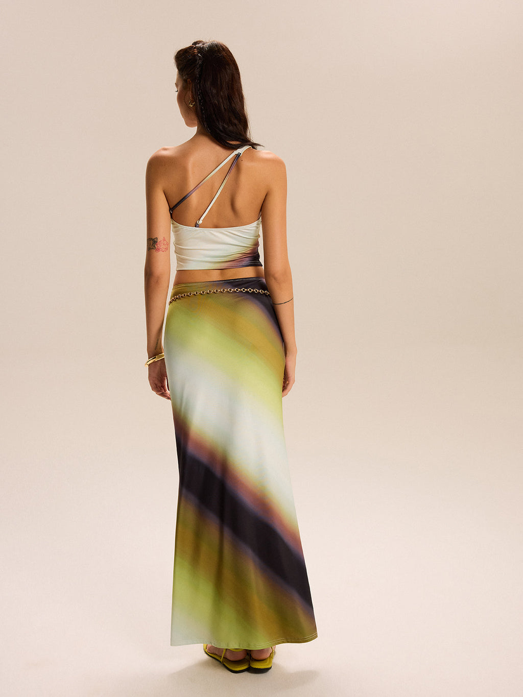 Gradient One Shoulder Skirt Set — Svelte Chic