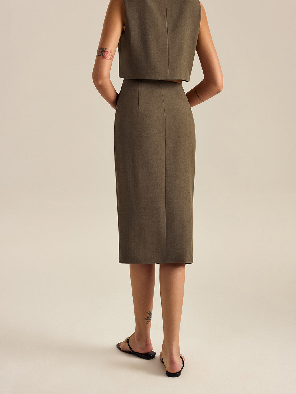 Side Slit Knot Midi Skirt — Svelte Chic