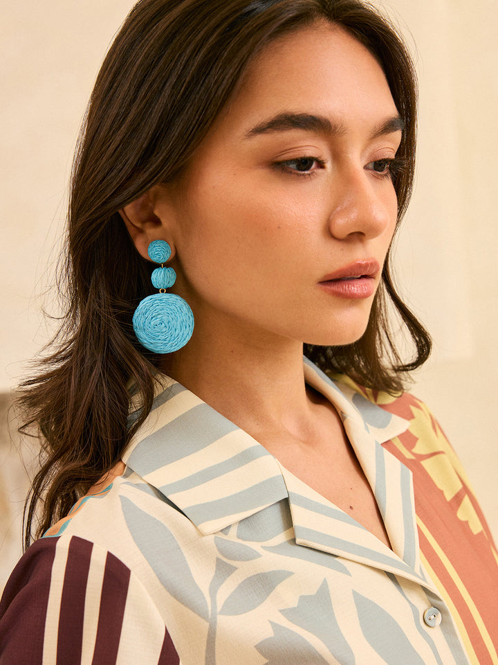 Üç Halka Raffia Küpe, Zarif Stilde