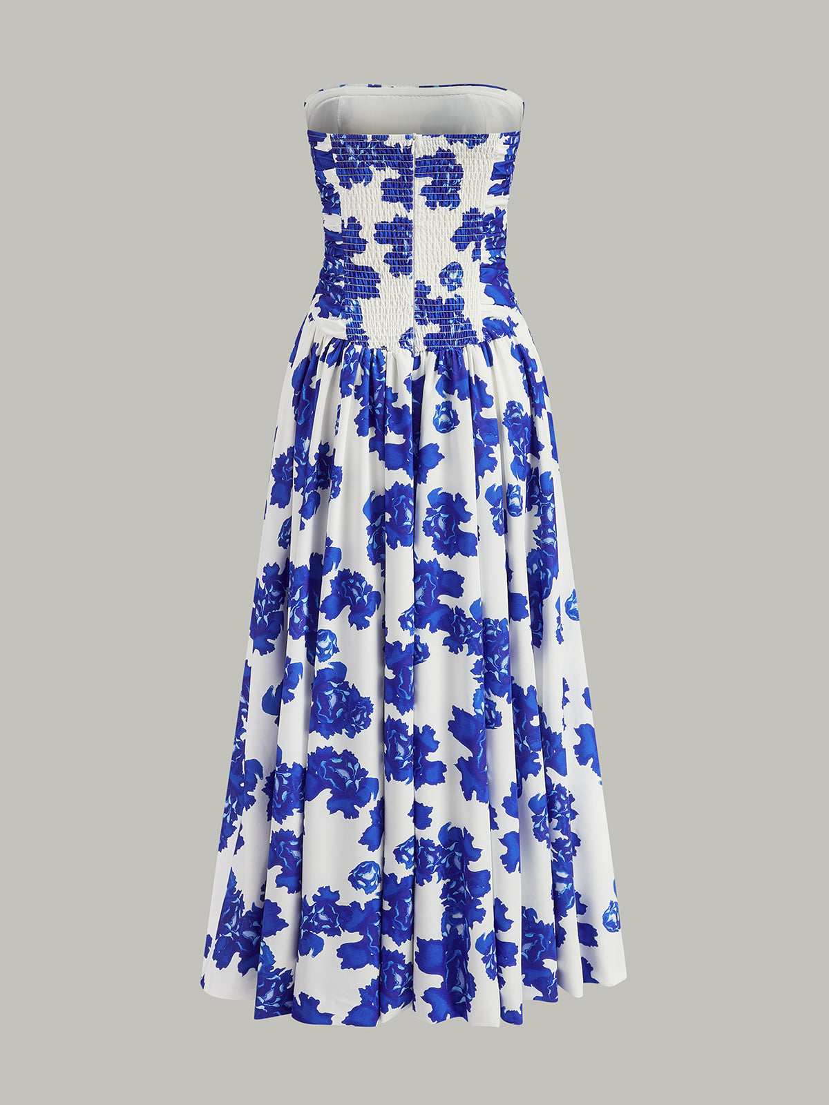 Strapless Floral Asymmetric Maxi Dress — Svelte Chic
