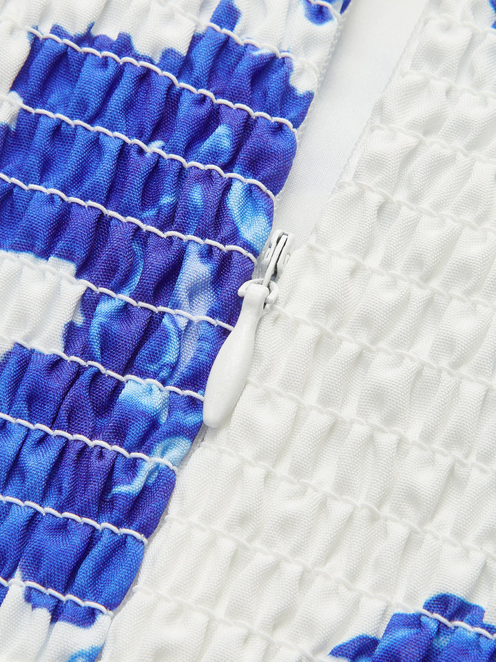 Şık Çiçekli Askısız Maxie Elbise