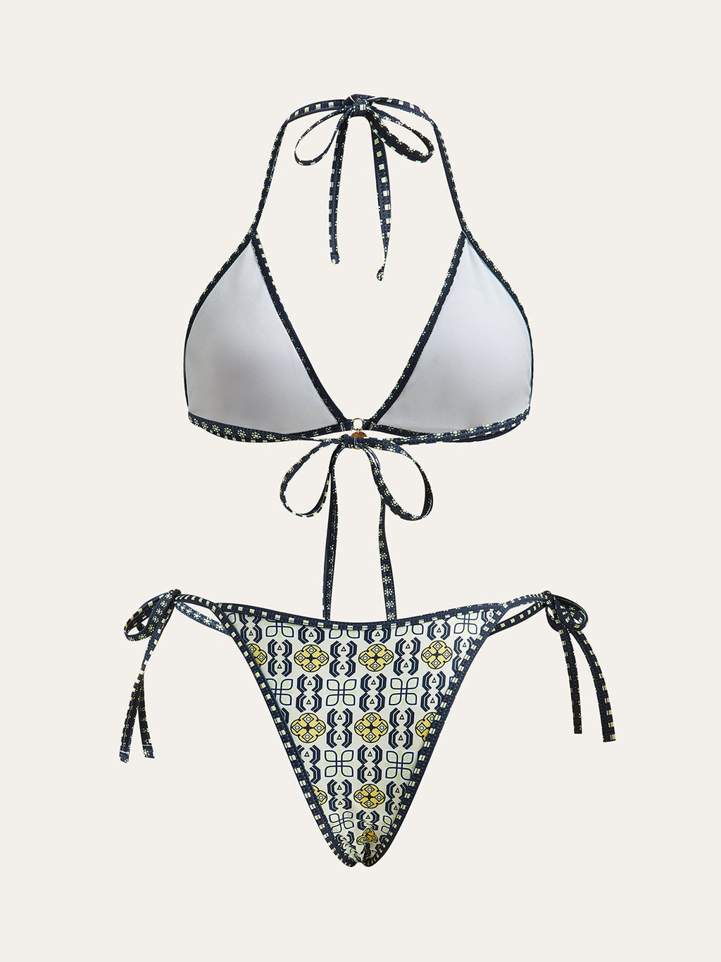 Geometric Print Halter Bikini Set — Svelte Chic