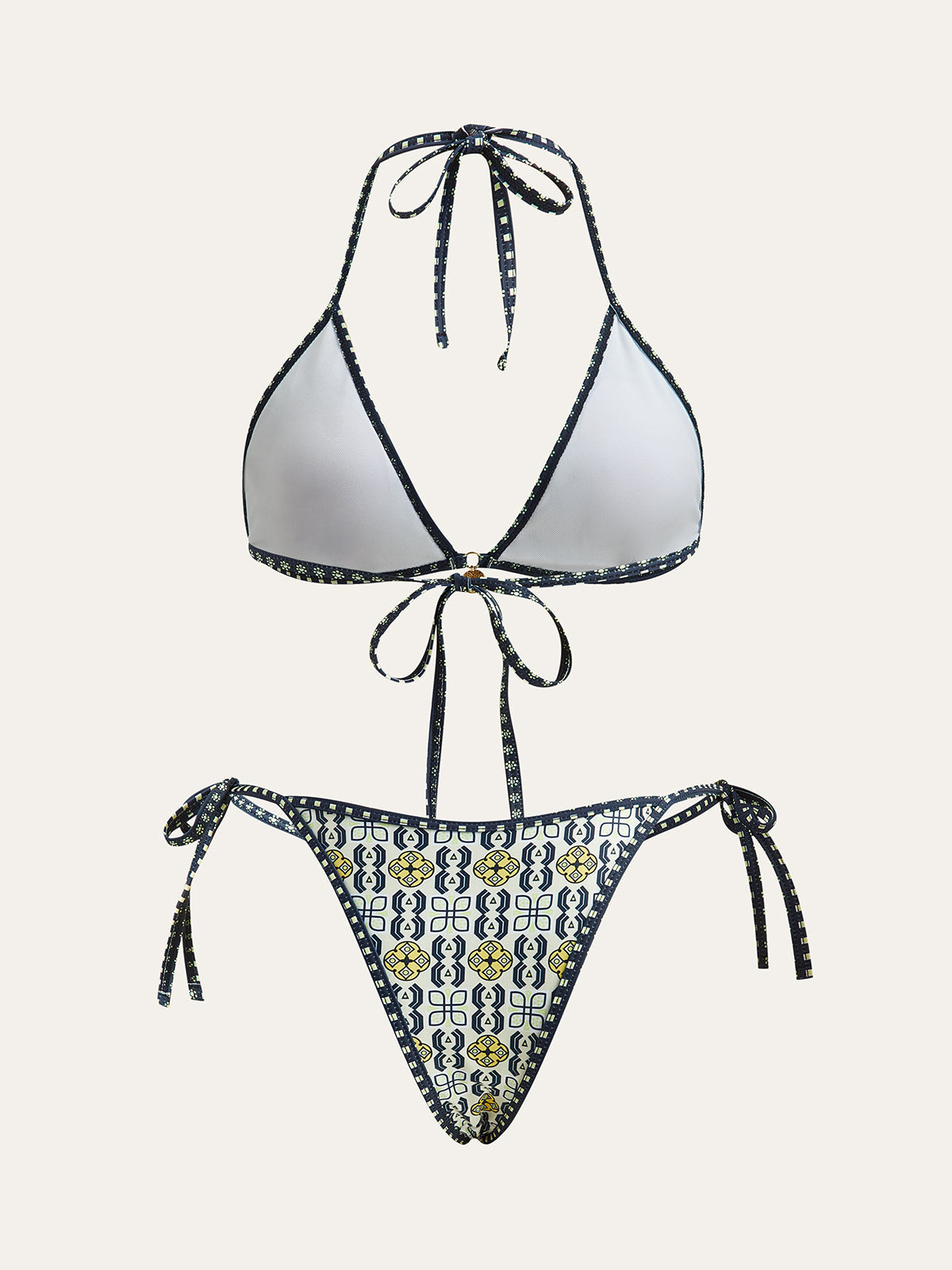 Geometric Print Halter Bikini Set — Svelte Chic