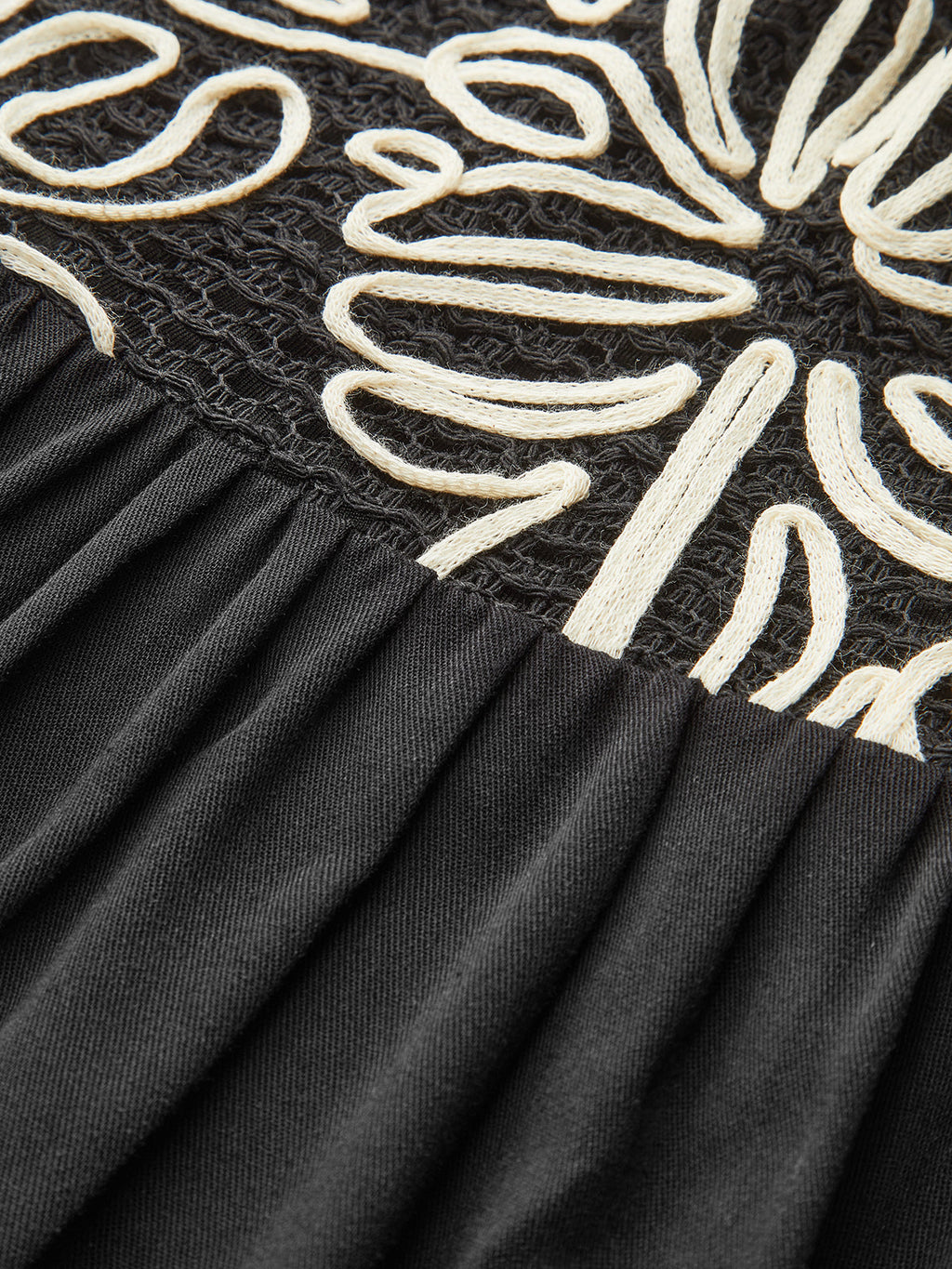 Embroidered Viscose Tie Strap Maxi Dress — Svelte Chic