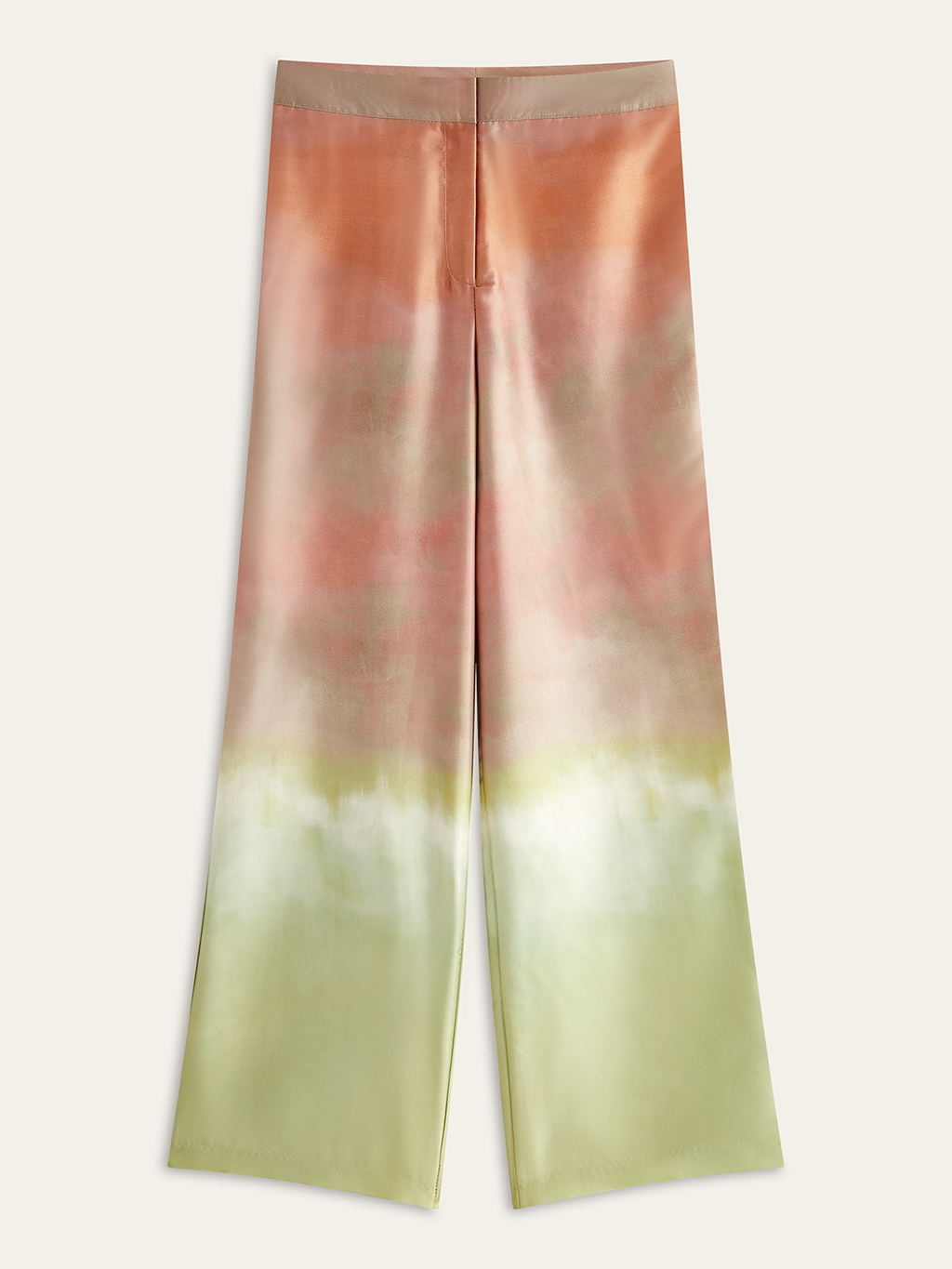 Gradient Satin Mid Rise Trousers in Multicolor — Svelte Chic