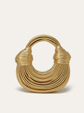 Gold Twisted Handle Bag in Gold — Svelte Chic