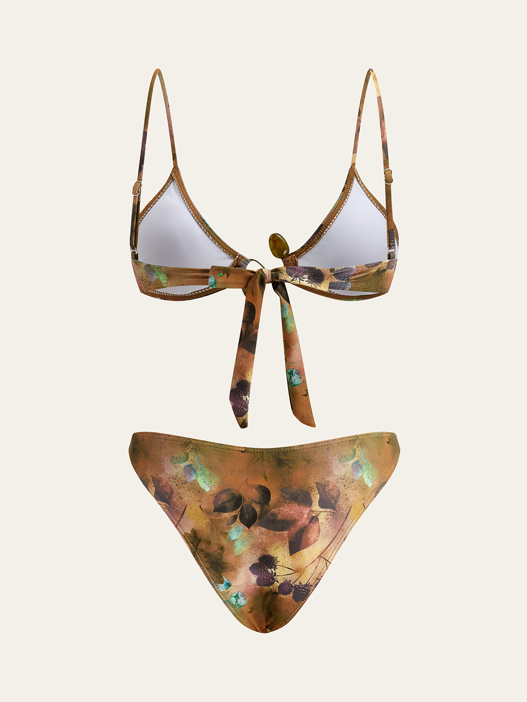 Floral Print Bikini Set in Brown — Svelte Chic