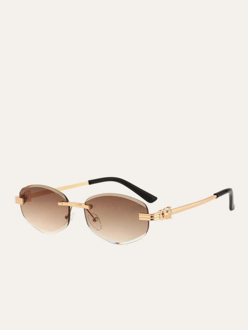 Gradient Lens Gold Frame Sunglasses in Brown — Svelte Chic
