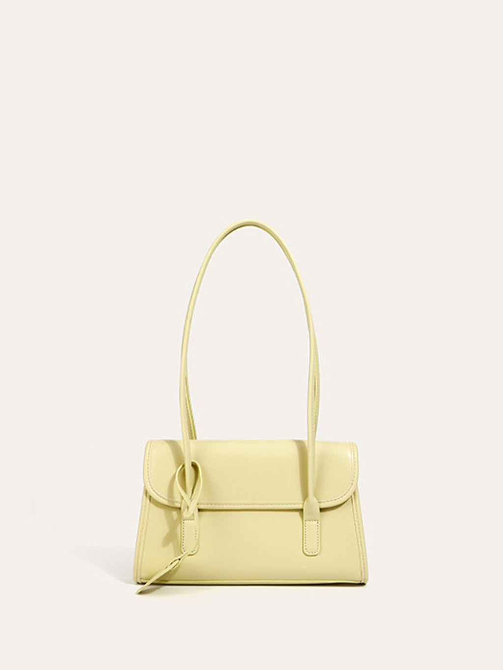 Button Detail Shoulder Bag in Light Yellow — Svelte Chic