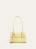 Button Detail Shoulder Bag in Light Yellow — Svelte Chic