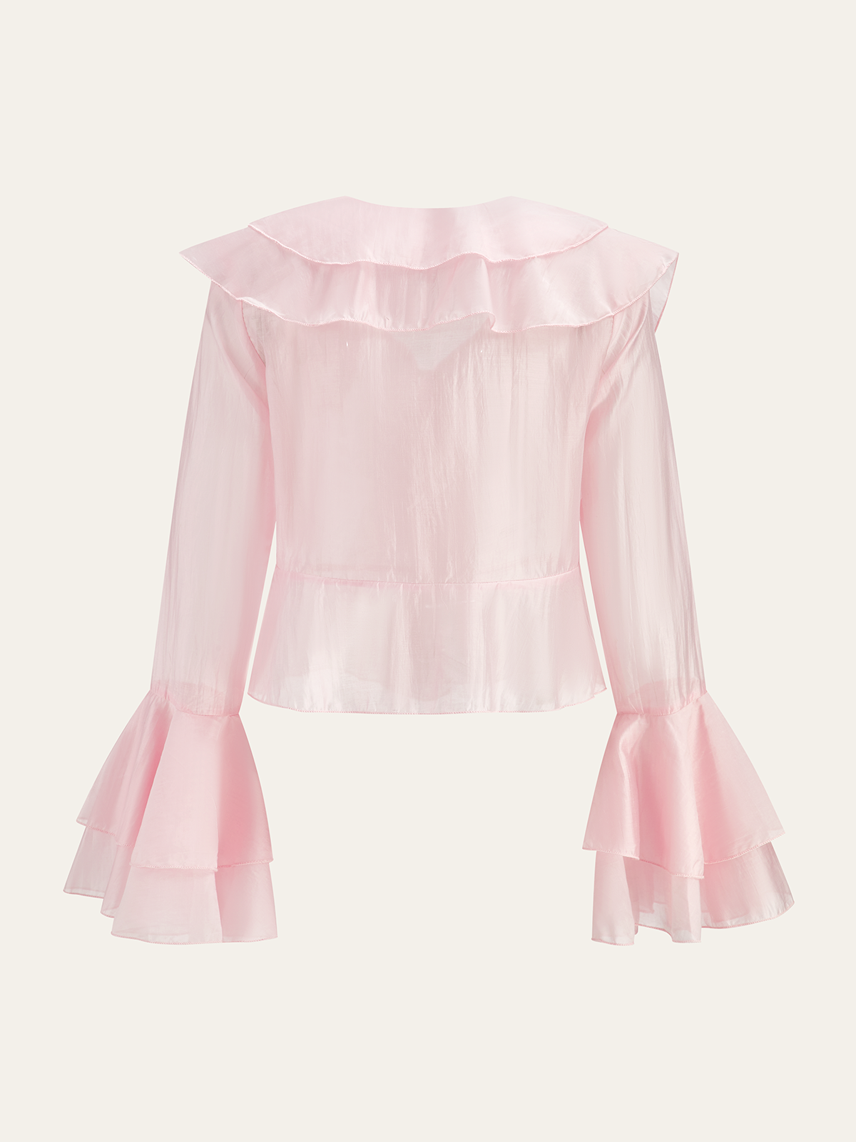 Ruffle V-Neck Knot Blouse — Svelte Chic