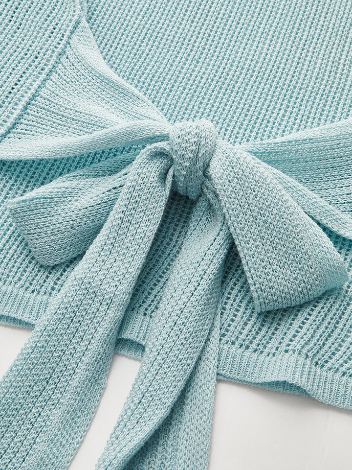 Sünger Örme Üst ve Arkada Bağlama Detaylı