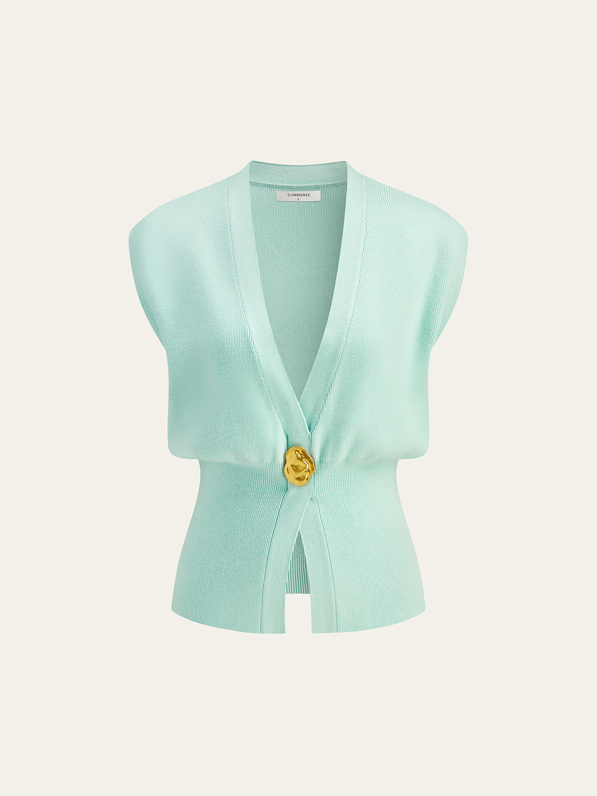V-Neck Button Knit Vest — Svelte Chic