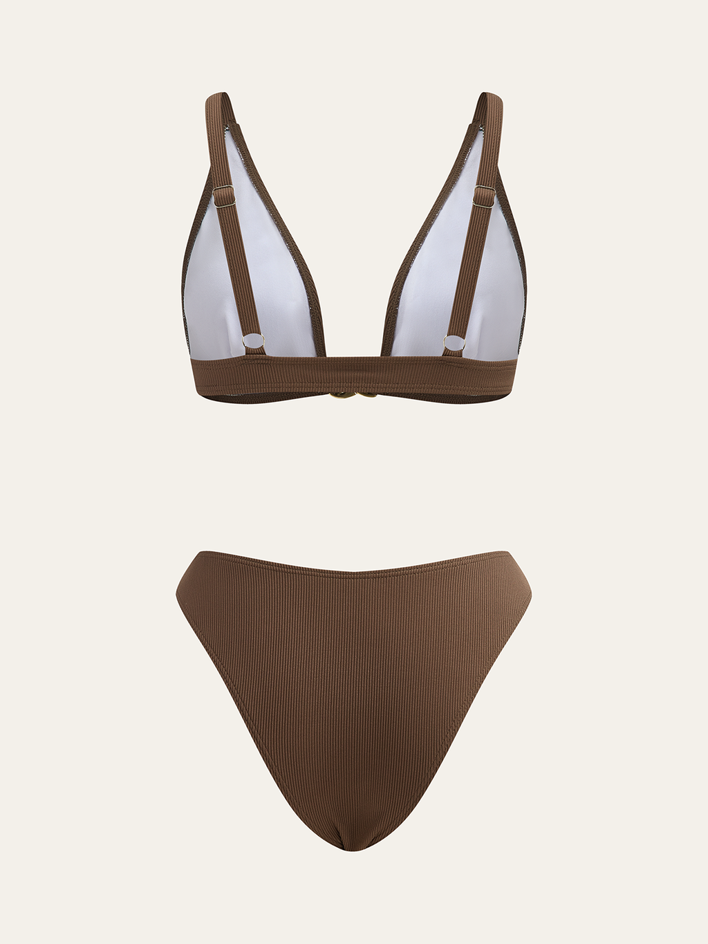 Metal Detail Textured Bikini Set — Svelte Chic