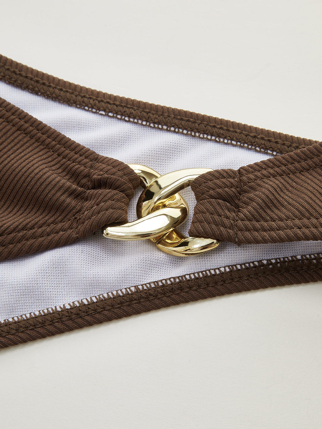 Metal Detail Textured Bikini Set — Svelte Chic