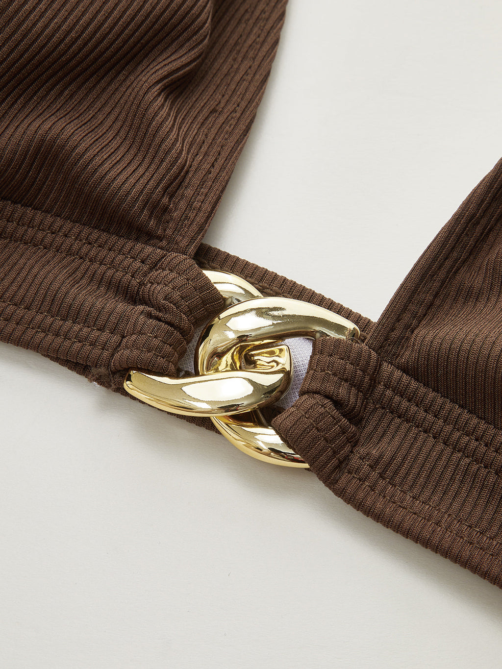 Metal Detail Textured Bikini Set — Svelte Chic