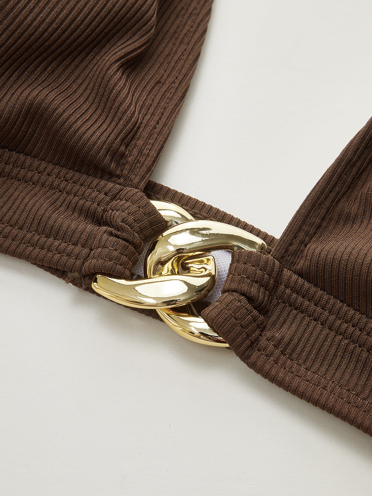 Metal Detail Textured Bikini Set — Svelte Chic