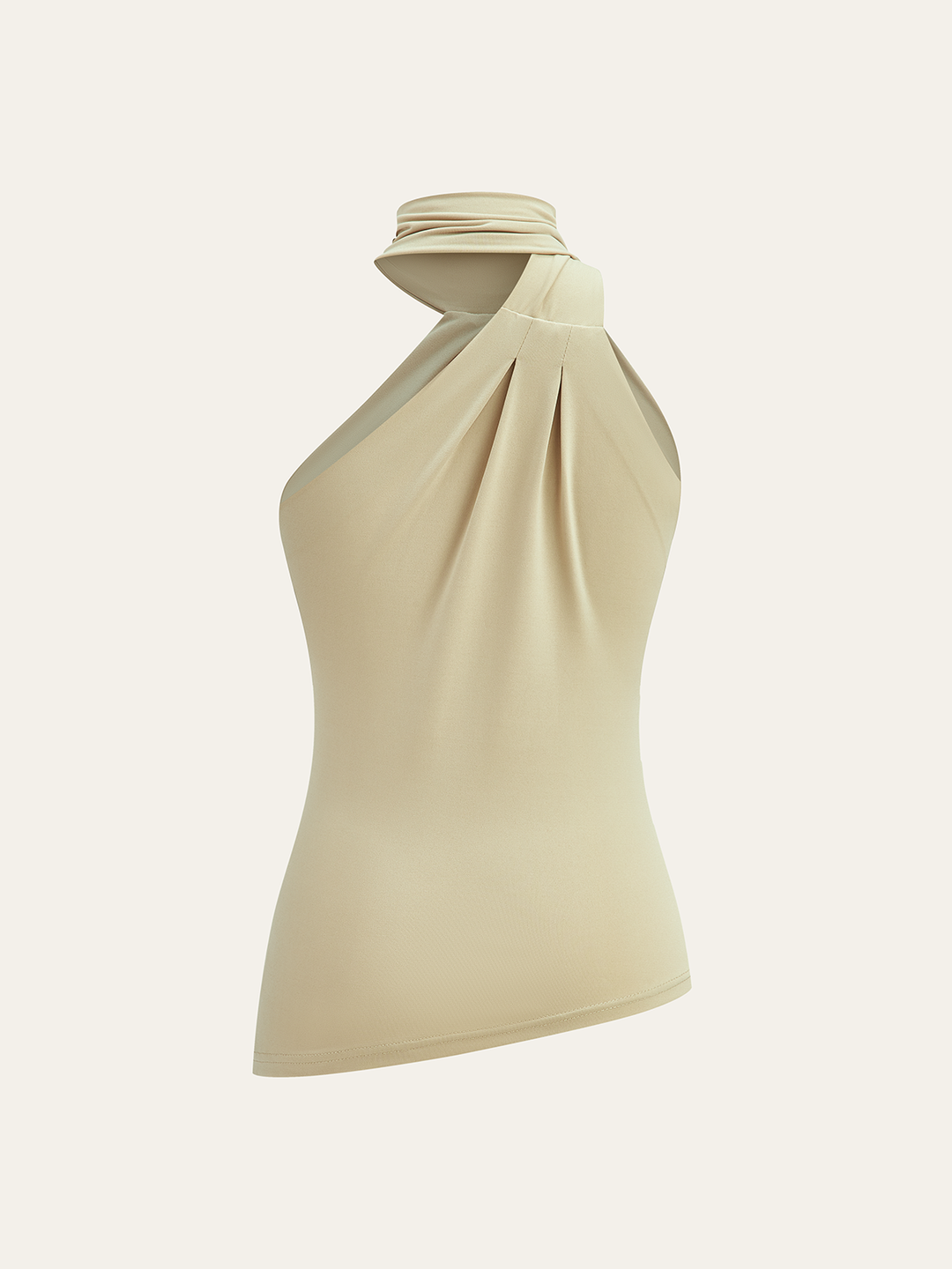 Trend Takipçi Boyun Bağlamalı Asimetrik Üst Kadife Düğüm Detaylı