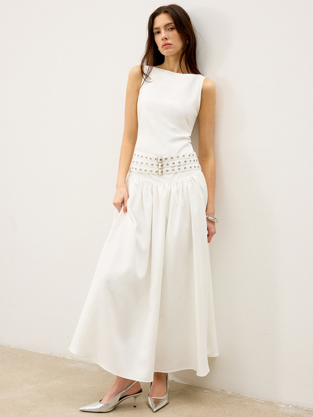 Belted Low Waist Maxi Dress — Svelte Chic