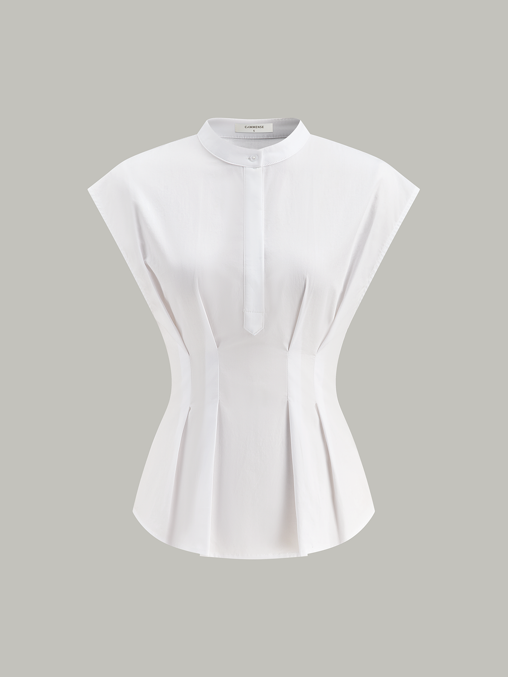 Mandarin Collar Peplum Shirt — Svelte Chic