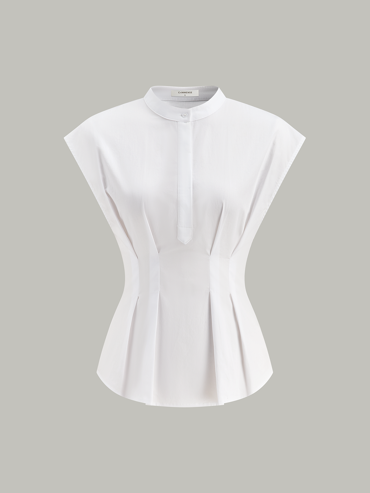 Mandarin Collar Peplum Shirt — Svelte Chic