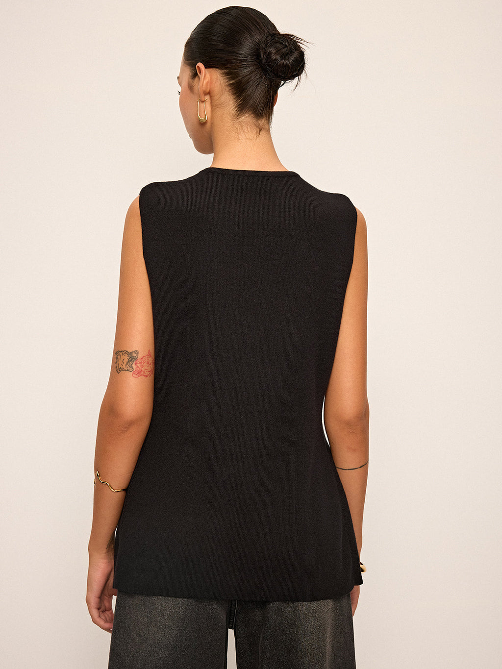 Metal Detail Knit Vest — Svelte Chic