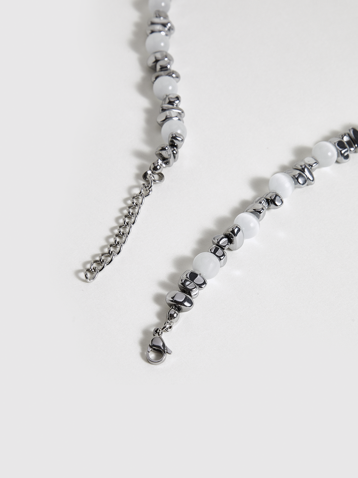 İnci ve Gümüş Boncuklu Choker Kolye