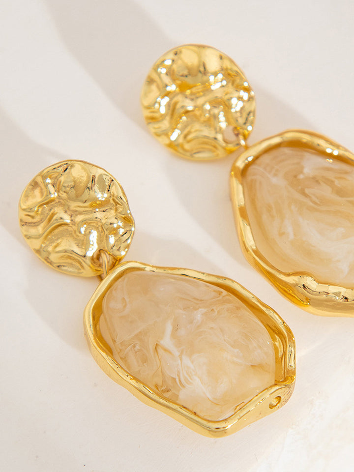 Altın Düzensiz Taş Küpe