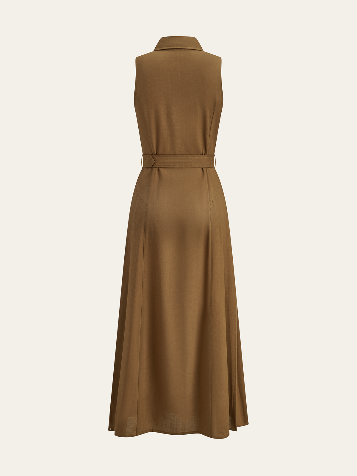 Belted Shirt Collar Midi Dress — Svelte Chic