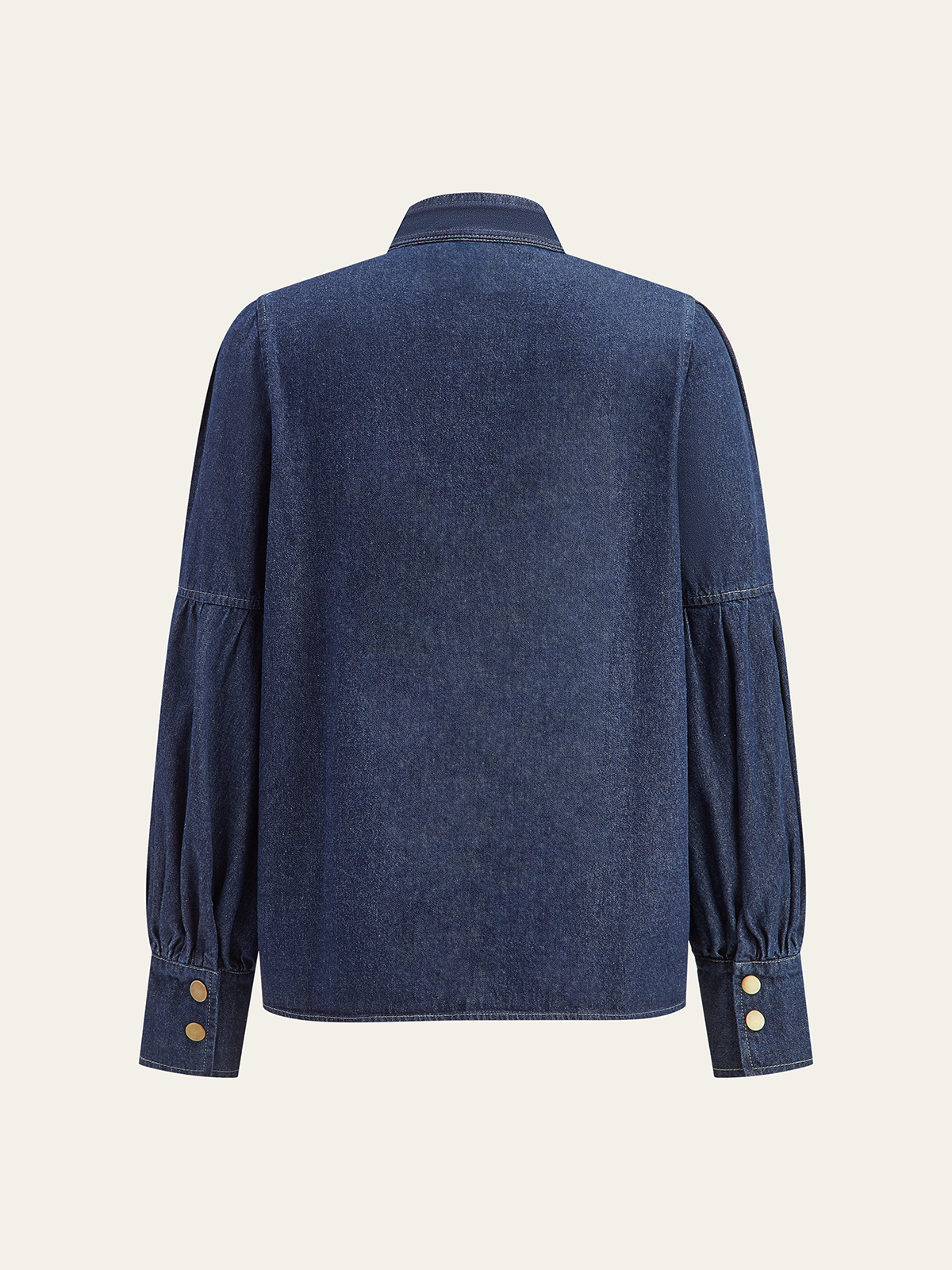 Tie Neck Denim Shirt — Svelte Chic