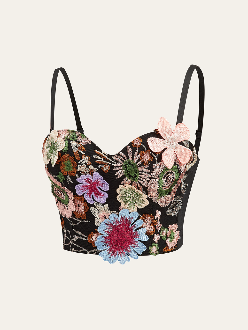 3D Flower Embroidered Corset Top — Svelte Chic