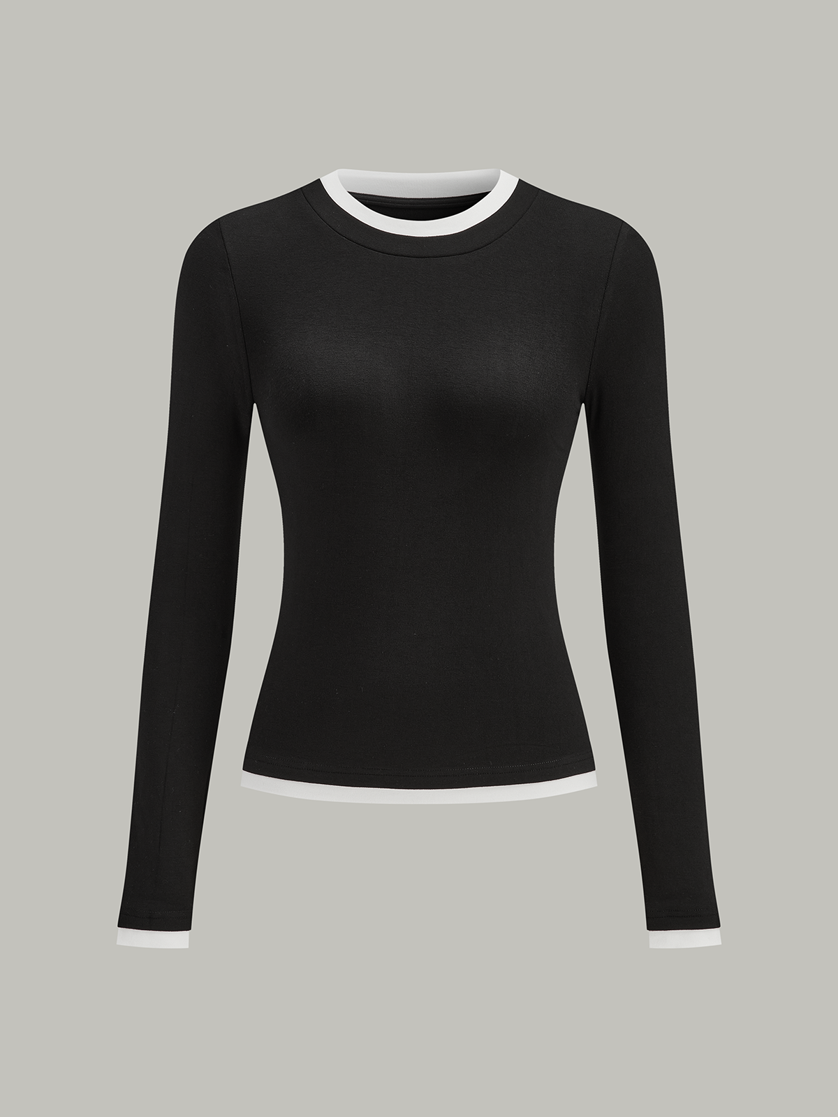Contrast Stitch Long Sleeve Top — Svelte Chic
