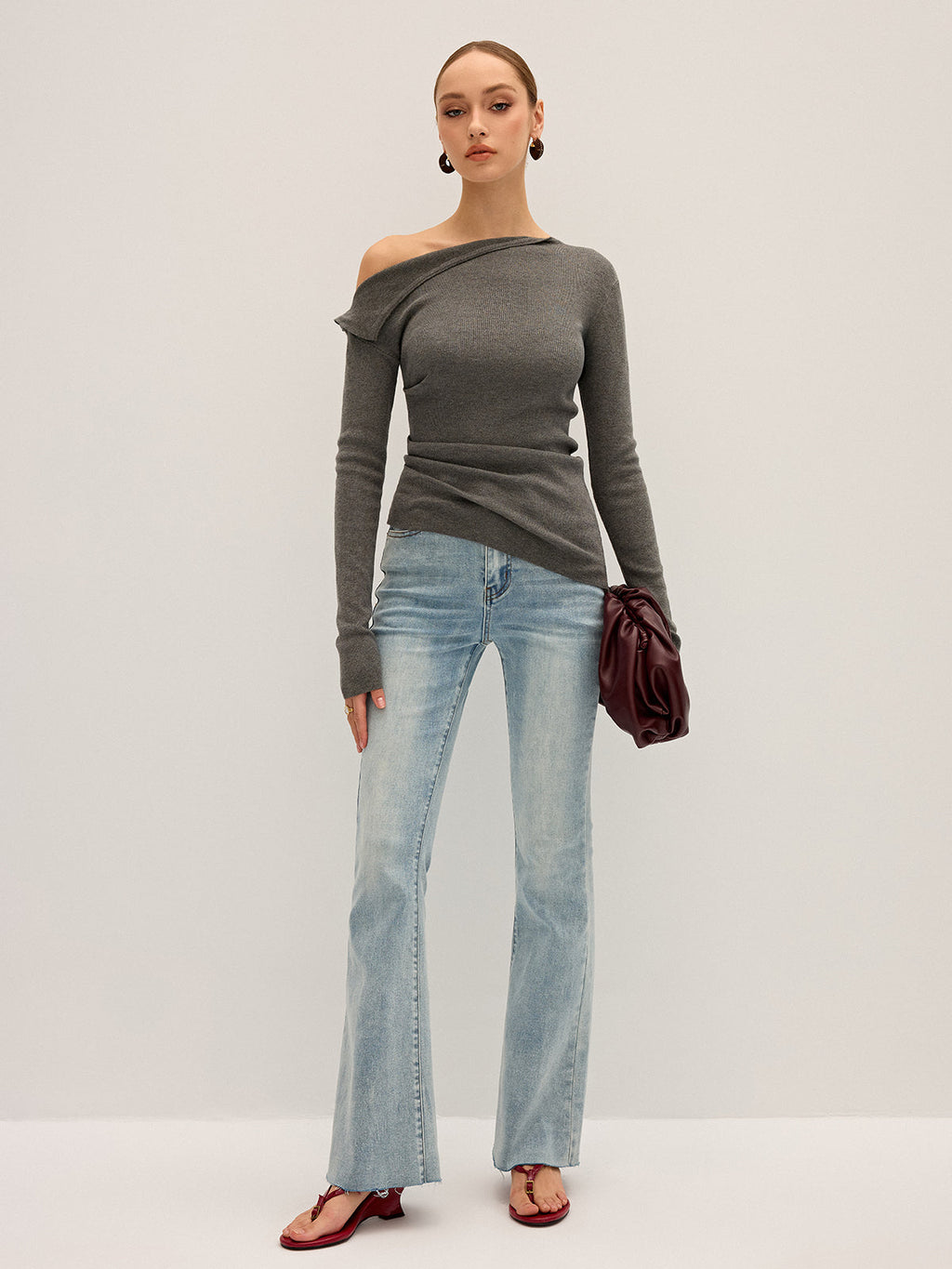 One Shoulder Ribbed Knit Top — Svelte Chic