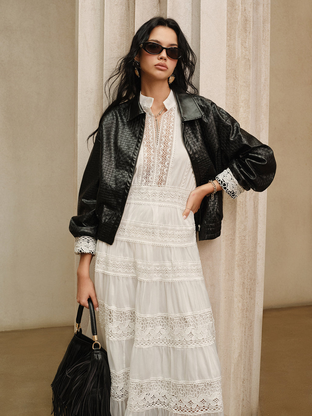 Lace Panel Maxi Dress — Svelte Chic