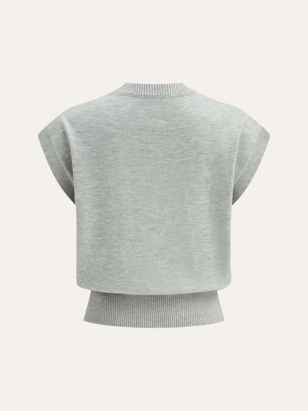 Çiçek Appliğe Kap-Sleeve Örgü Üst