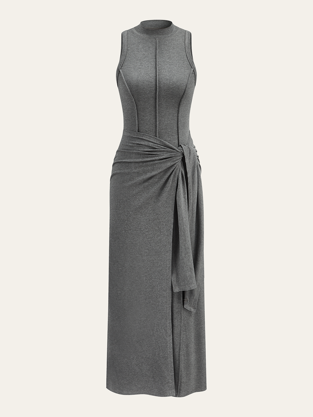 Mock Neck Sleeveless Maxi Dress in Grey — Svelte Chic