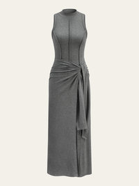 Şık Kolsuz Uzun Elbise