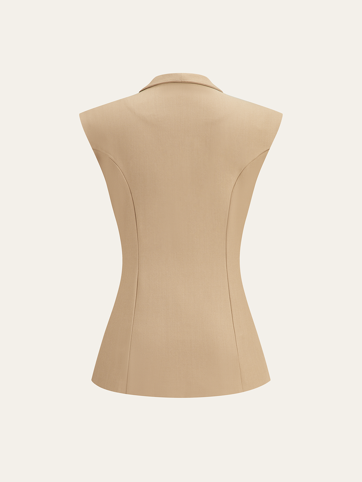 İki Düğmeli Kolsuz Yelek ve Pantolon Takımı