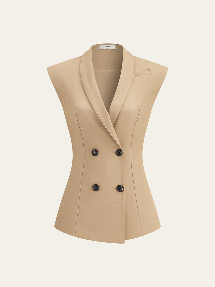 İki Düğmeli Kolsuz Yelek ve Pantolon Takımı