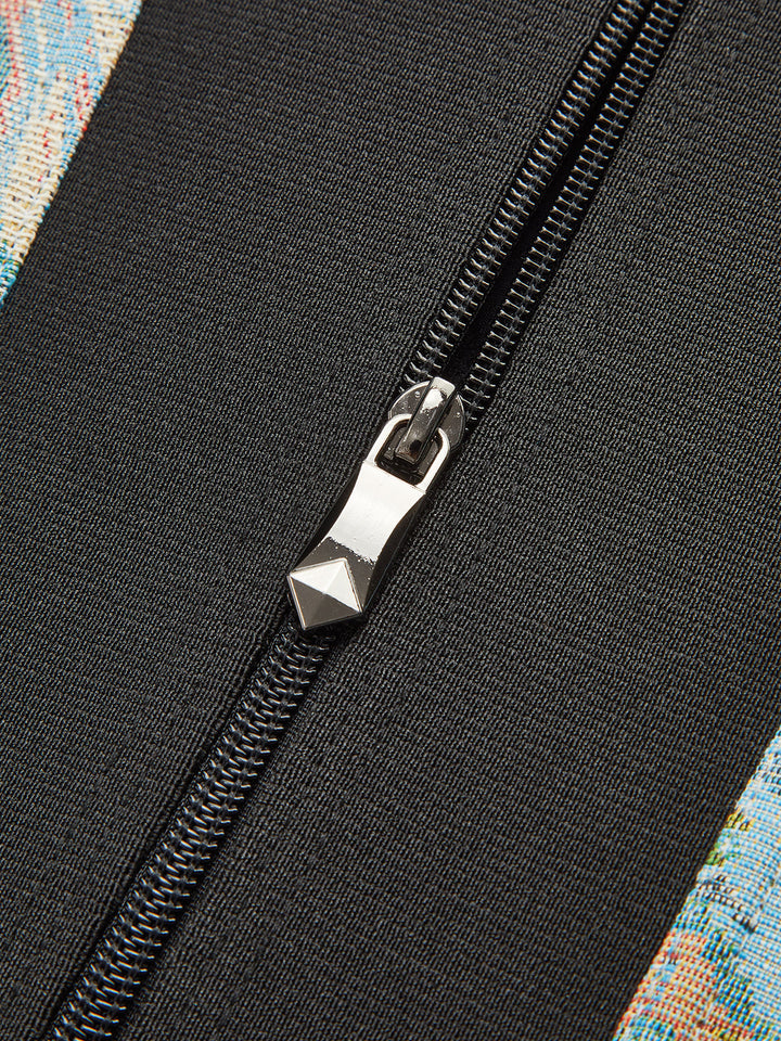 Çiçek Desenli Jakarlı BelkorseÜst