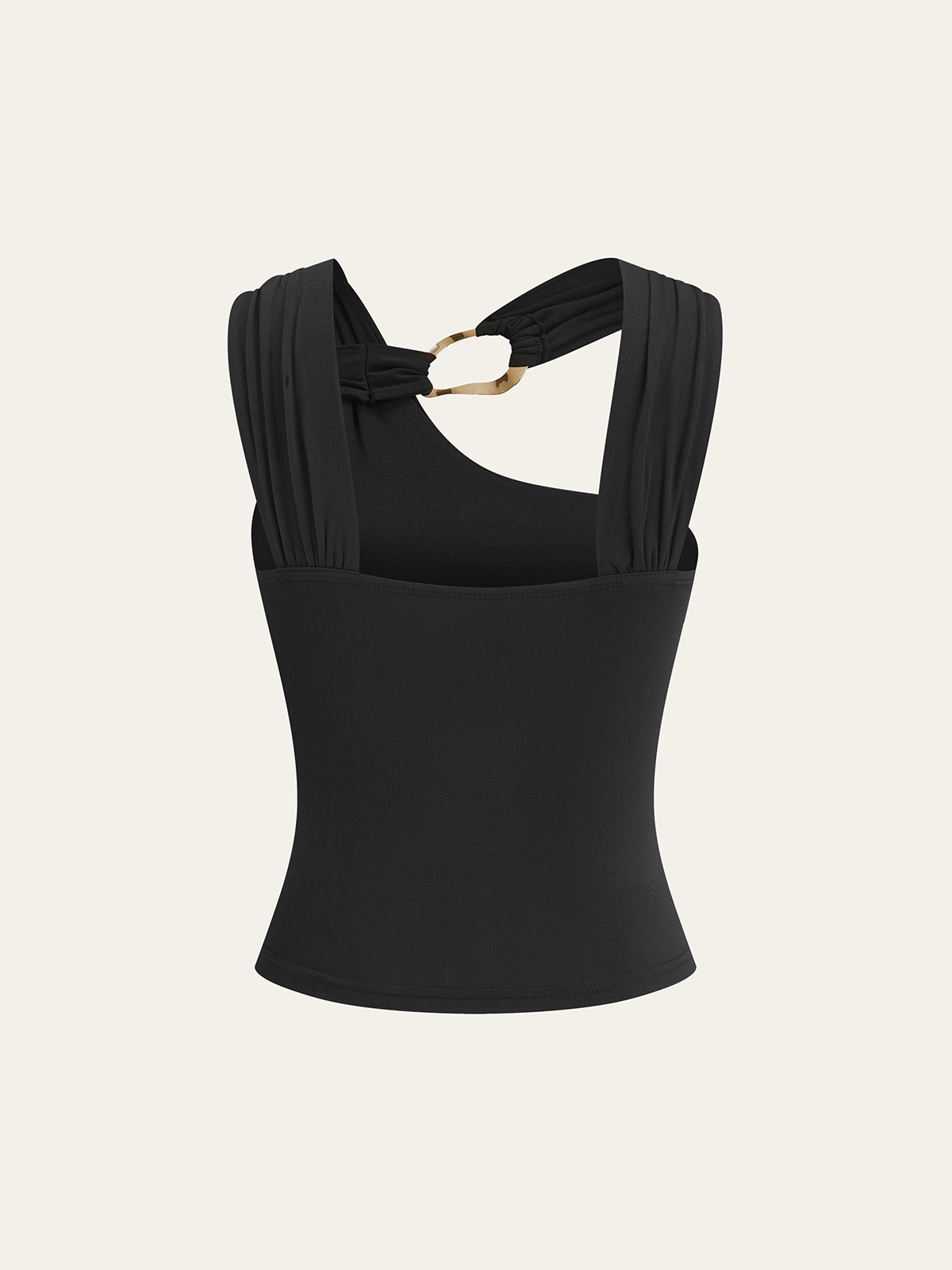 Asymmetric Strap Metal Ring Top — Svelte Chic